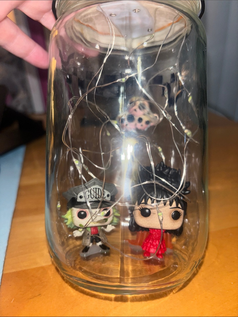 Beetlejuice Lydia Mini Funko Pop Fairy Light Jar fandom vibes handcrafted by me - Picture 3 of 3